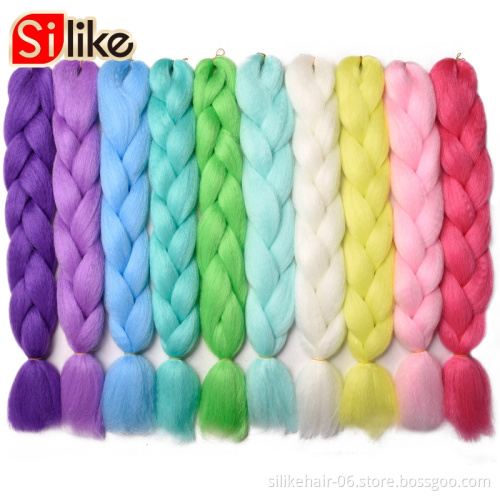 Glowing Synthetic Jumbo Crochet Braids 24 Inch Green Jumbo Braiding Hair Extension Crochet Twist Shining Hair In The Darkness